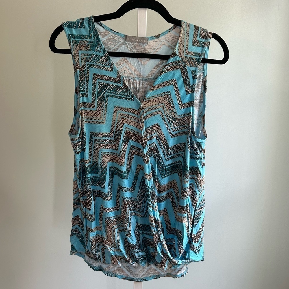 Olivia Moon Chevron Wrap Sleeveless Top